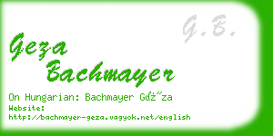 geza bachmayer business card